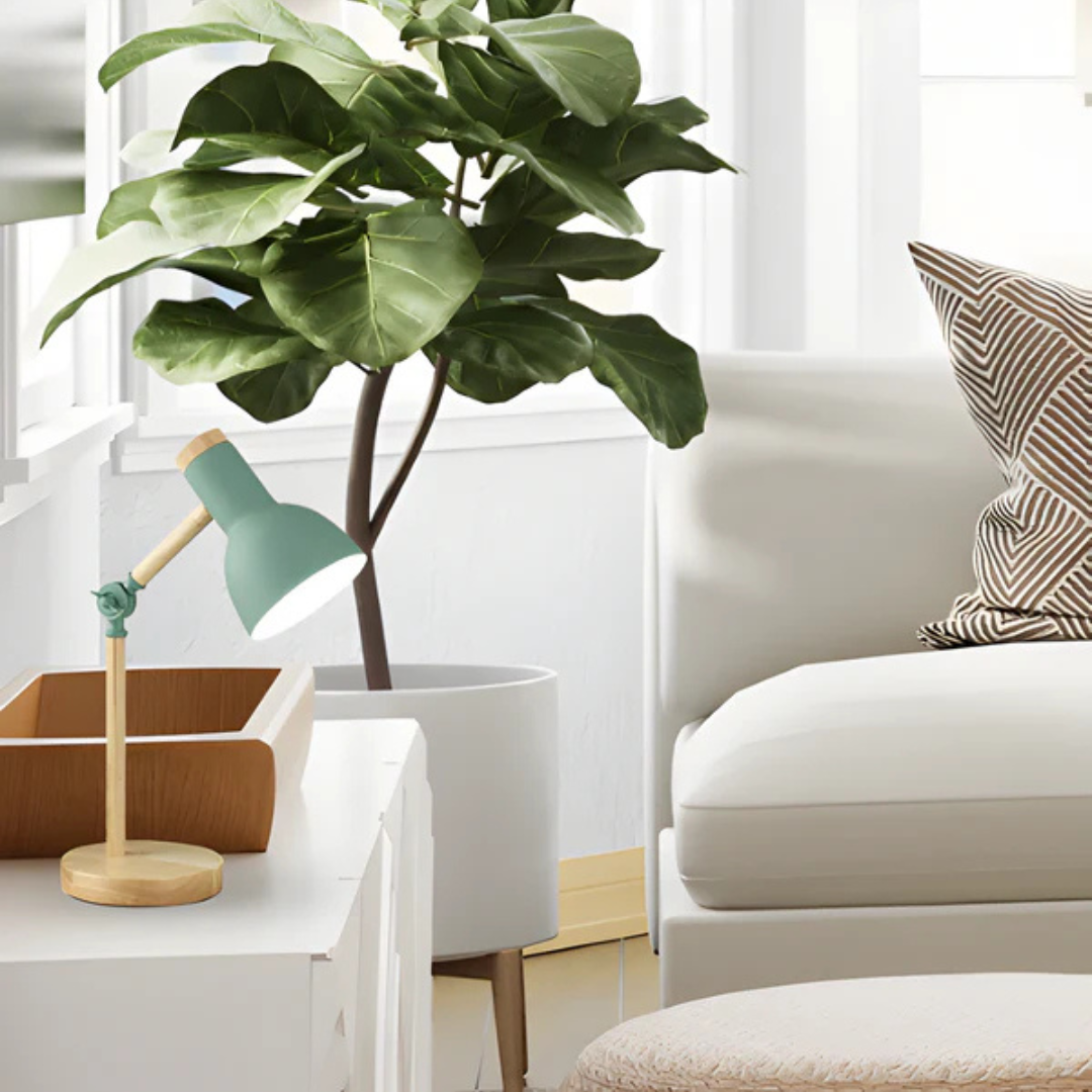 Adjustable LED Table Lamp with Wooden Arm - Modern Desk and Bedside Lamp for Bedroom and Study 2