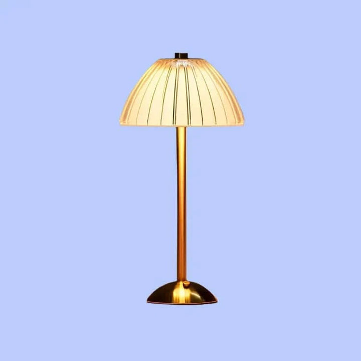 USB charging cable connected to crystal LED lamp base