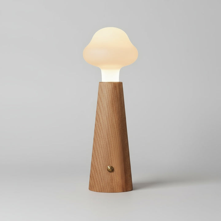 Elegant Wooden LED Table Lamp - Natural Design for Bedroom or Desk, Versatile Bedside Lighting with Soothing Ambiance 0