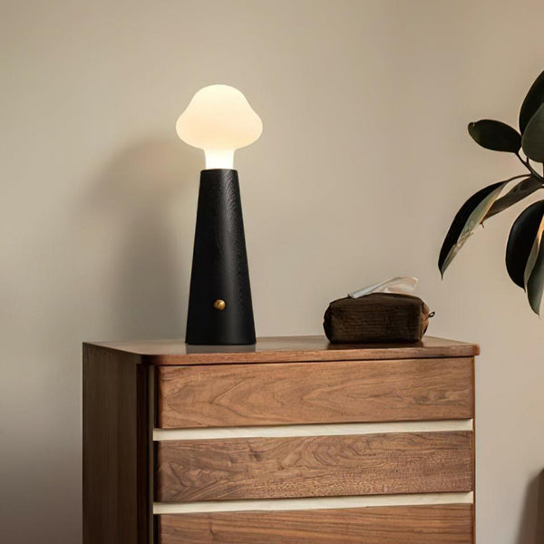 Elegant Wooden LED Table Lamp - Natural Design for Bedroom or Desk, Versatile Bedside Lighting with Soothing Ambiance 3