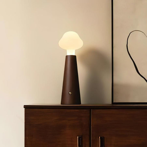 Elegant Wooden LED Table Lamp - Natural Design for Bedroom or Desk, Versatile Bedside Lighting with Soothing Ambiance 4