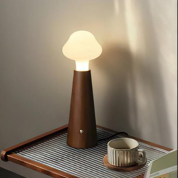 Elegant Wooden LED Table Lamp - Natural Design for Bedroom or Desk, Versatile Bedside Lighting with Soothing Ambiance 5