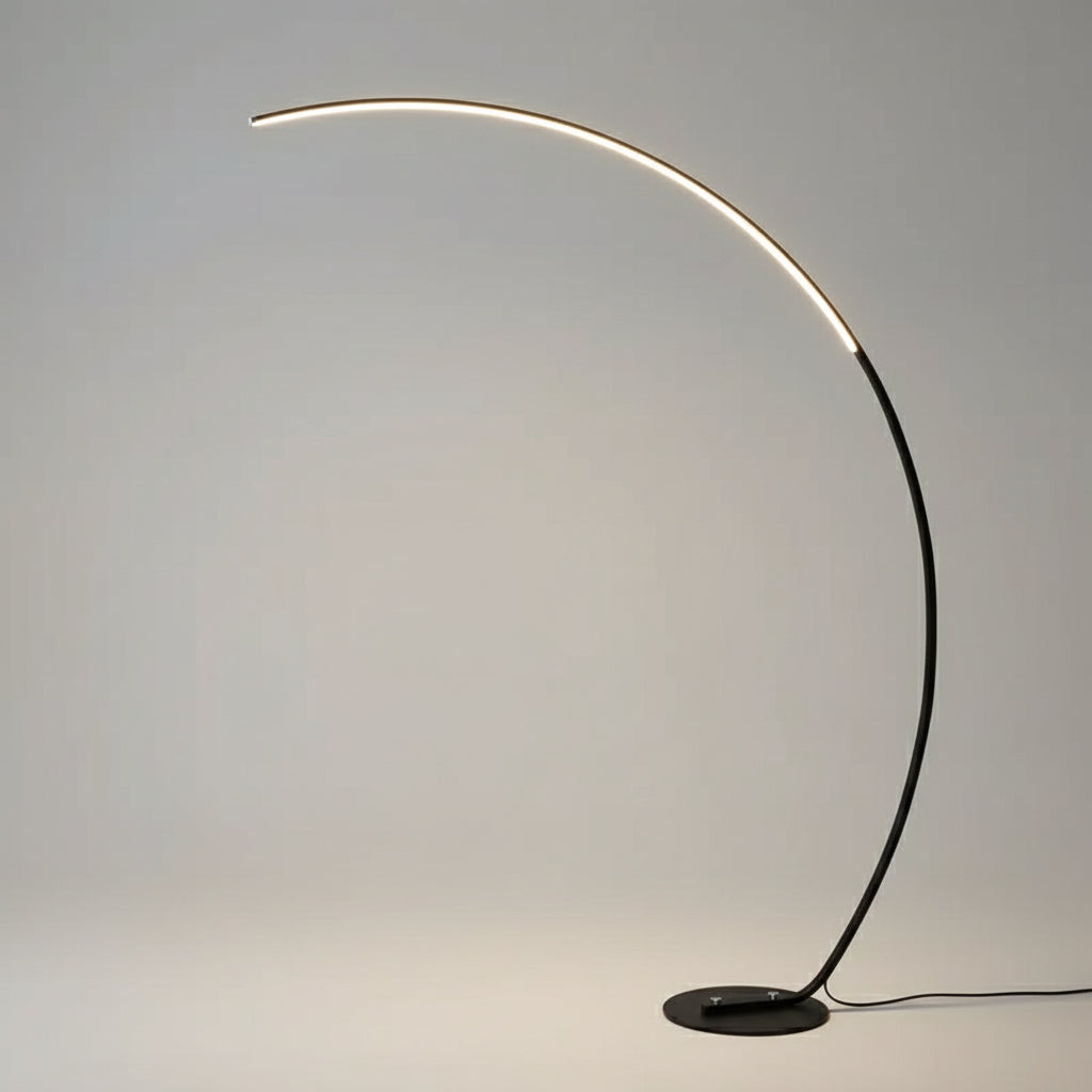Modern Arc Floor Lamp - LED Minimalist Standing Lamp for Living Room - Black and Gold, 170 cm Height 1