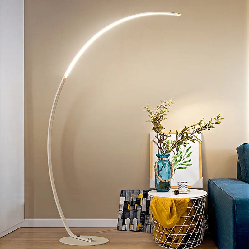 Modern Arc Floor Lamp - LED Minimalist Standing Lamp for Living Room - Black and Gold, 170 cm Height 8