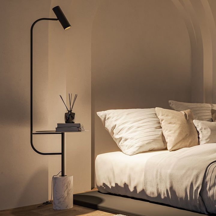 Modern Floor Lamp with Marble Base and Warm LED Light - Stylish Standing Lamp for Living Room 0