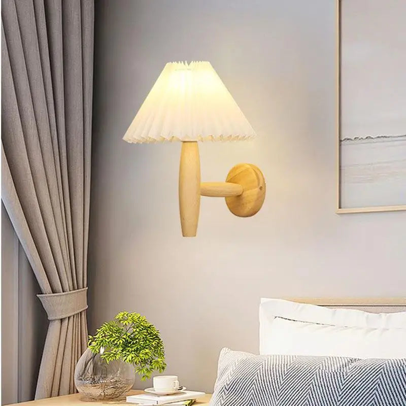 Modern Wooden LED Wall Sconce - Warm White Light, Energy Efficient Indoor Wall Lamp for Cozy Ambiance 0