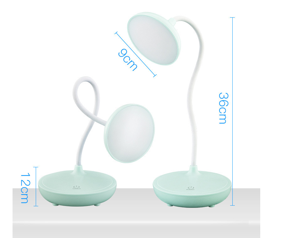 White pastel desk lamp with clean minimal design on desk