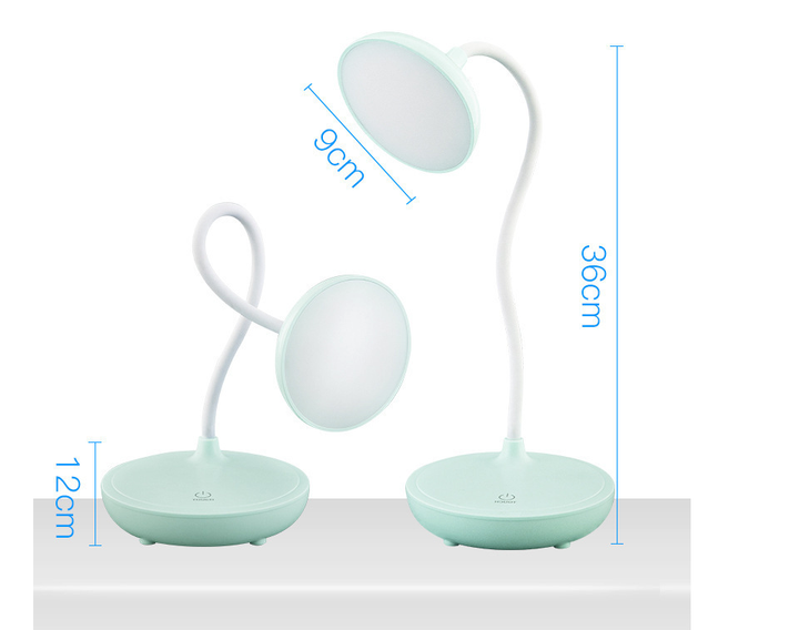White pastel desk lamp with clean minimal design on desk