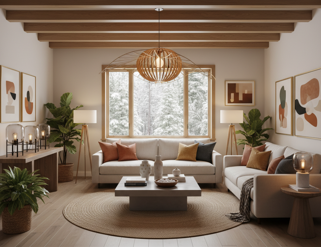Modern living room with Veranise ambient floor lamp